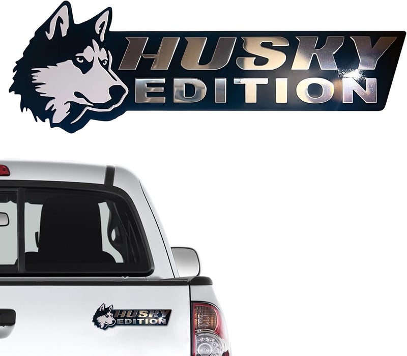 Queenik Dog Edition 3D Car Badge, Laser Cutting Metal Emblem, Cute Dogs Decals (Husky) - Image 1
